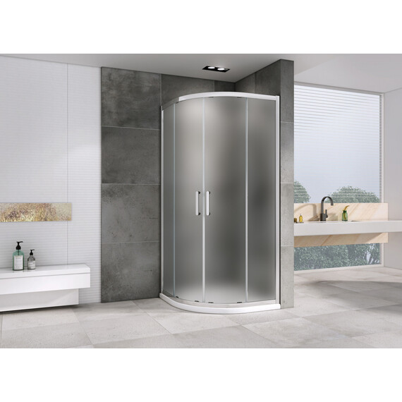 Душевое ограждение Abber Schwarzer Diamant 80x80 см AG01080M, хром/матовое - фото 2