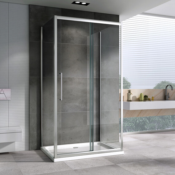 Душевое ограждение Abber Schwarzer Diamant 170х80 см AG30170H-S80-S80, хром/прозрачное - фото 3