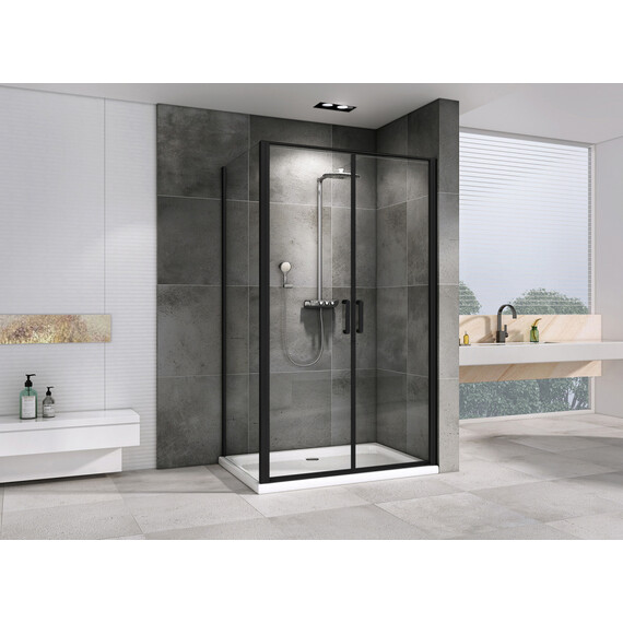 Душевое ограждение Abber Sonnenstrand 100х90 см AG04100BC-S90B, черный/прозрачное - фото 2