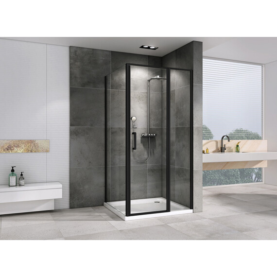 Душевое ограждение Abber Sonnenstrand 110х80 см AG04110BS-S80B, черный/прозрачное - фото 2