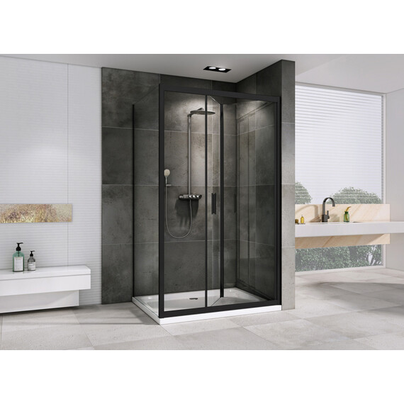 Душевое ограждение Abber Sonnenstrand 90х100 см AG07090B-S100B, черный/прозрачное - фото 3