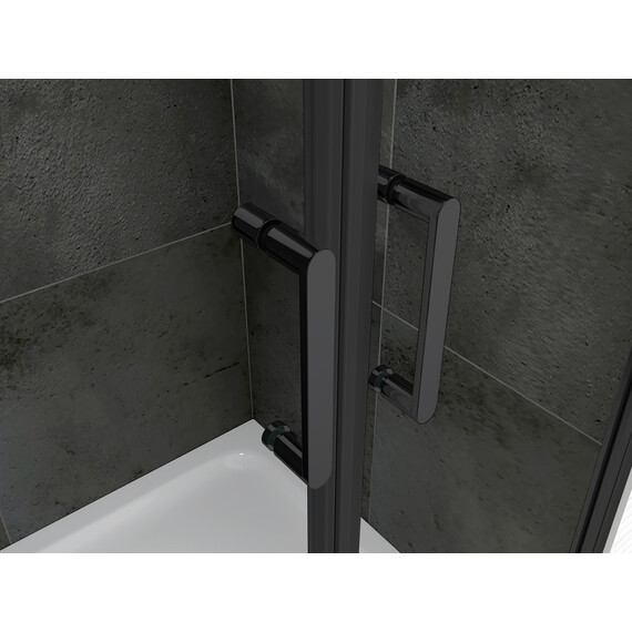 Душевое ограждение Abber Sonnenstrand 100х90 см AG04100BC-S90B, черный/прозрачное - фото 4