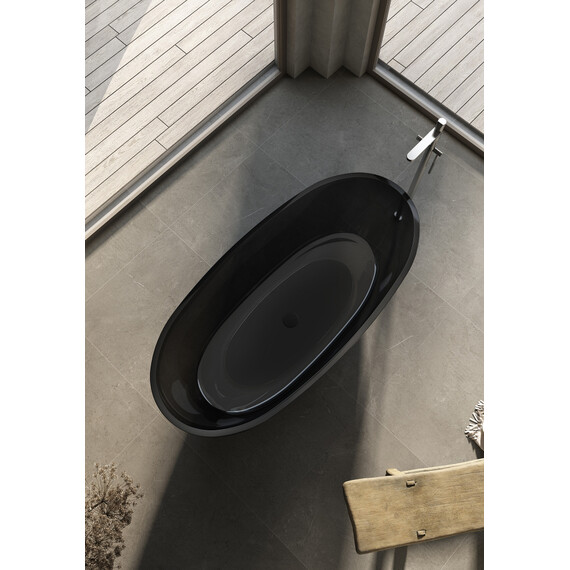 Ванна прозрачная Abber Kristall 165x78 см AT9701Onyx, черный - фото 4