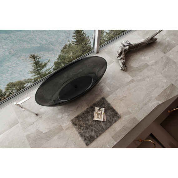 Ванна прозрачная Abber Kristall 180x85 см AT9702Onyx, черный - фото 4