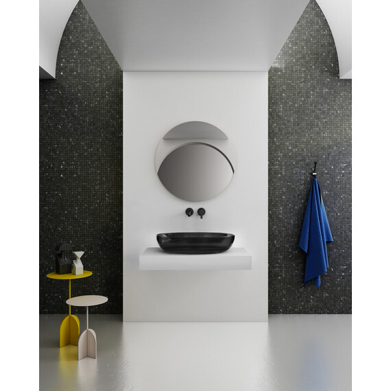 Раковина-чаша прозрачная Abber Kristall 60 см AT2801Onyx, черный - фото 4