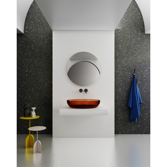 Раковина-чаша прозрачная Abber Kristall 60 см AT2801Opal, красный - фото 4