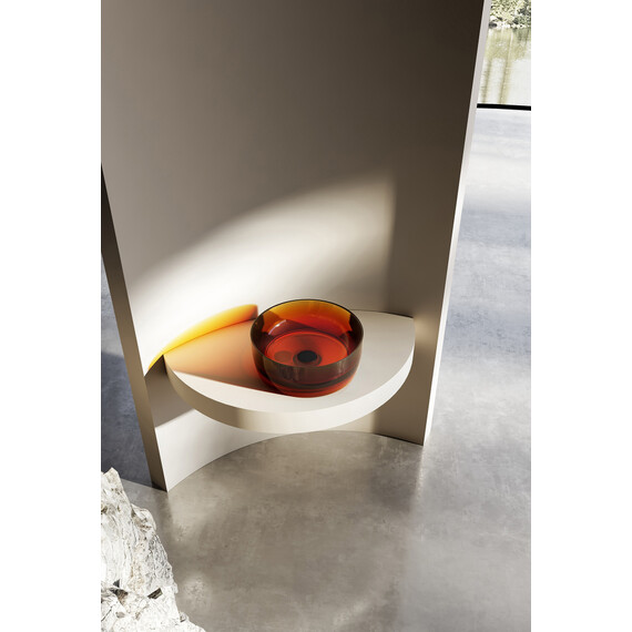 Раковина-чаша прозрачная Abber Kristall 40 см AT2804Opal, красный - фото 2