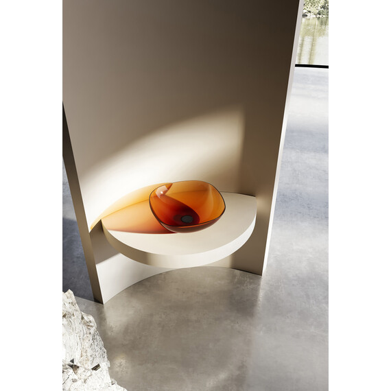 Раковина-чаша прозрачная Abber Kristall 43 см AT2806Opal, красный - фото 2