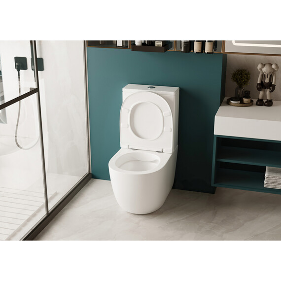 Унитаз-компакт безободковый Abber Bequem AC1110 с крышкой микролифт - фото 18