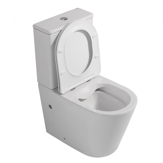 Унитаз-компакт безободковый Abber Bequem AC1112 с крышкой микролифт, Цвет производителя: белый - фото 14