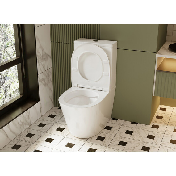 Унитаз-компакт безободковый Abber Bequem AC1112 с крышкой микролифт, Цвет производителя: белый - фото 19