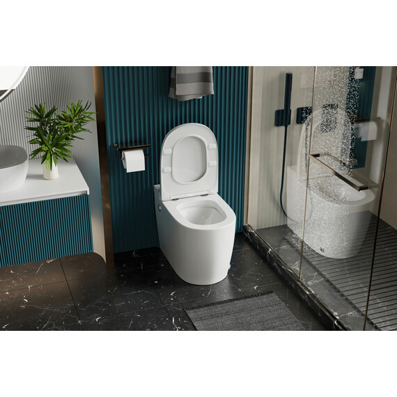 Унитаз приставной безободковый импульсный Abber Bequem AC1114P с крышкой микролифт - фото 18