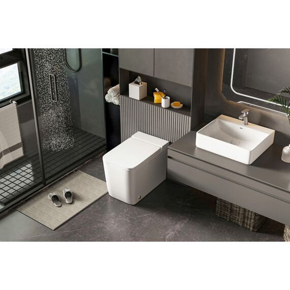 Унитаз приставной безободковый импульсный Abber Rechteck AC1212P с крышкой микролифт (выпуск вертикальный) - фото 16