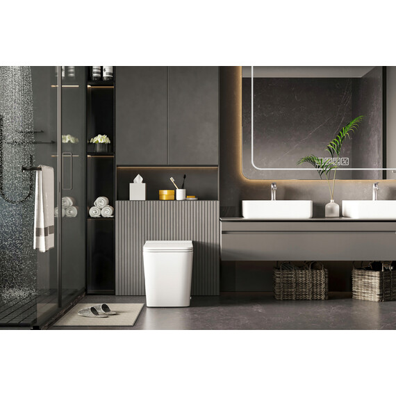 Унитаз приставной безободковый импульсный Abber Rechteck AC1212P с крышкой микролифт (выпуск вертикальный) - фото 17