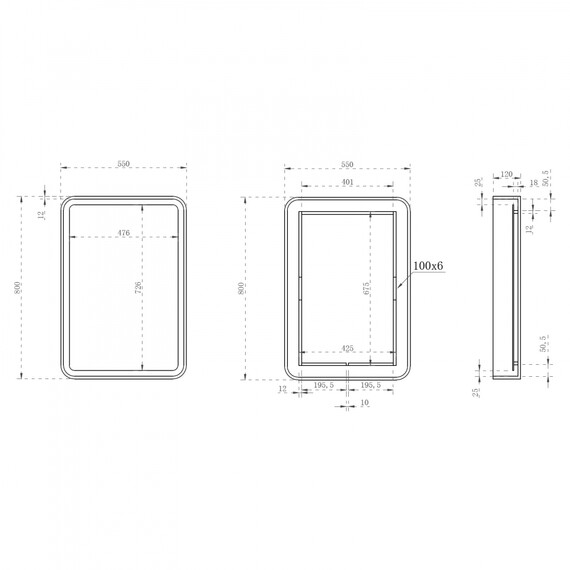Зеркало Abber Kristall 55 см AT6701Opal, красный - фото 5