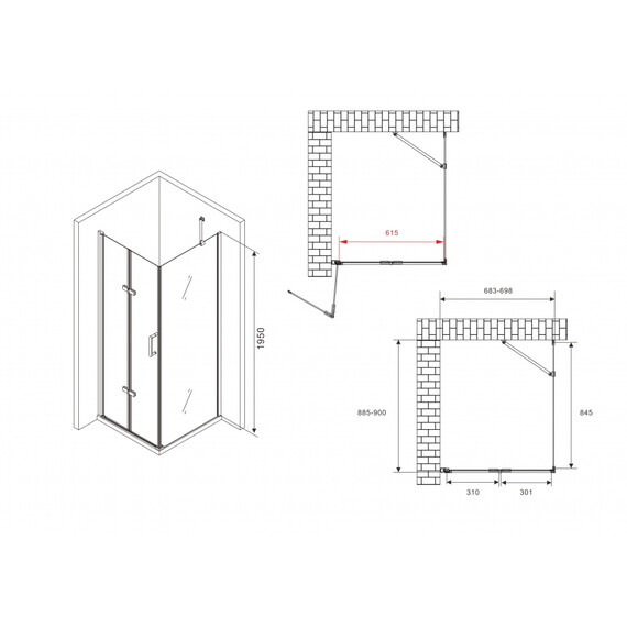 Душевое ограждение Abber Zart 70x90 см AG08070P-S91, хром/прозрачное - фото 6