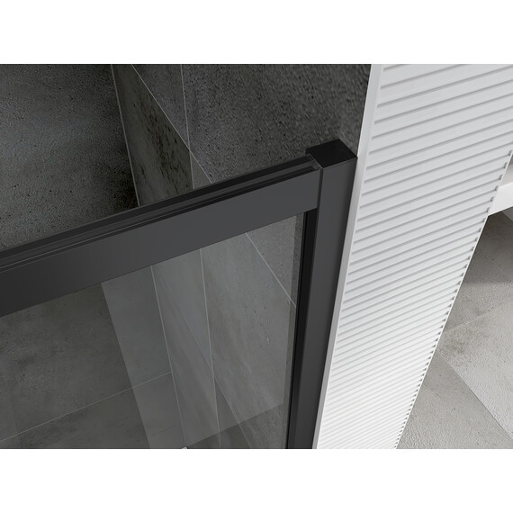 Душевое ограждение Abber Schwarzer Diamant 110x80 см AG01118B, чёрный/прозрачное - фото 5