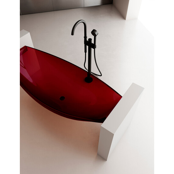 Ванна прозрачная подвесная Abber Kristall 180x80 см AT9704Rubin, красный - фото 5