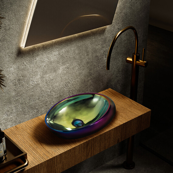 Раковина-чаша Abber Bequem 49 см AC2107Regen, хамелеон - фото 5