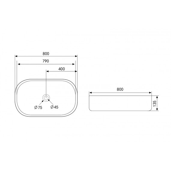 Раковина-чаша Abber Bequem 80 см AC2110 - фото 5