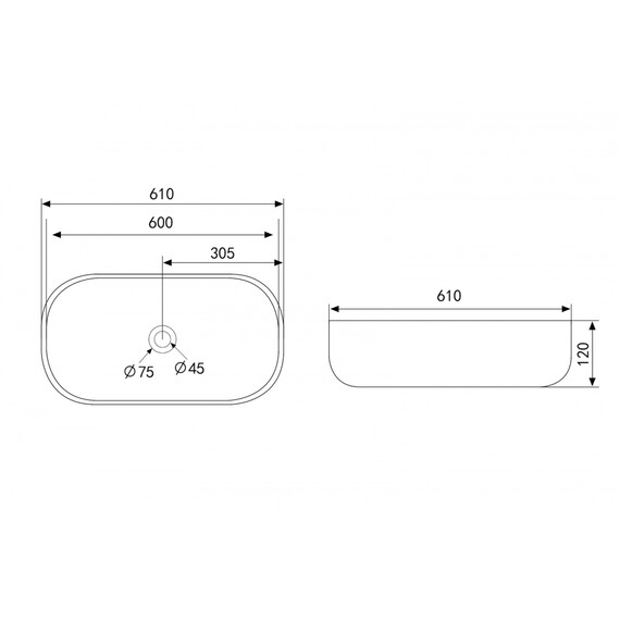 Раковина-чаша Abber Rechteck 61 см AC2209 - фото 5