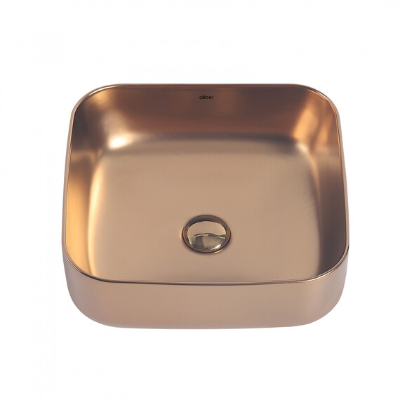 Раковина-чаша Abber Rechteck 38 см AC2211MRG, розовое золото матовое - фото 2