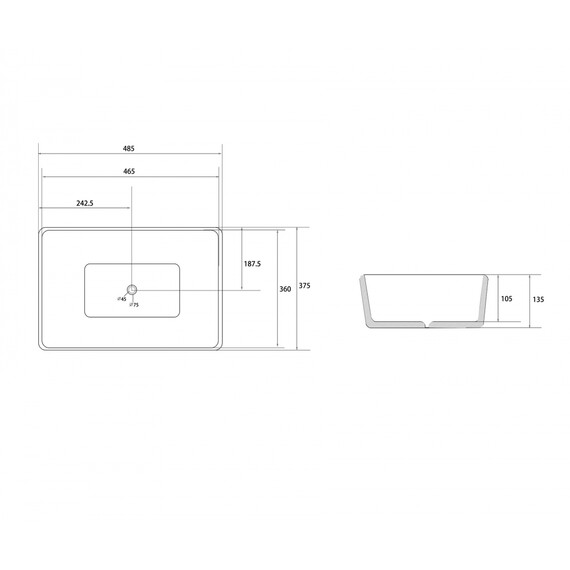Раковина-чаша Abber Rechteck 48 см AC2212BG, золото матовое/черный - фото 5