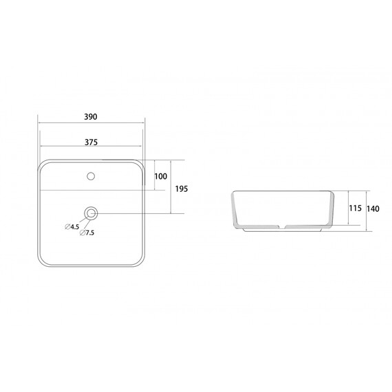 Раковина-чаша Abber Rechteck 39 см AC2215 - фото 5