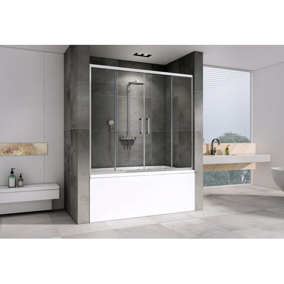 Шторка для ванны Abber Schwarzer Diamant 170 см AG57170, хром/прозрачное - фото 2