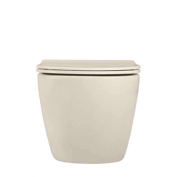 Унитаз подвесной безободковый Abber Bequem AC1101MBE с крышкой микролифт, бежевый матовый, Цвет производителя: бежевый - фото 15