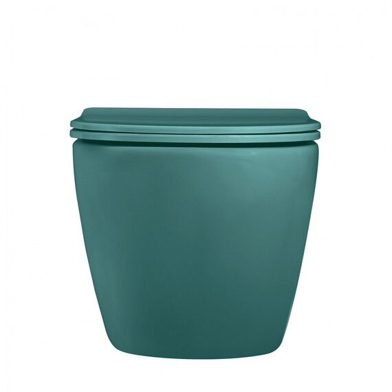 Унитаз подвесной безободковый Abber Bequem AC1101MBG с крышкой микролифт, зеленый матовый, Цвет производителя: зелёный - фото 15