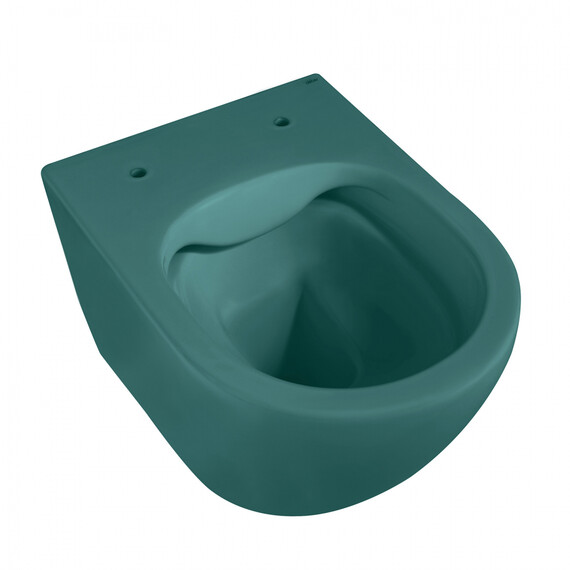 Унитаз подвесной безободковый Abber Bequem AC1101MBG с крышкой микролифт, зеленый матовый, Цвет производителя: зелёный - фото 17