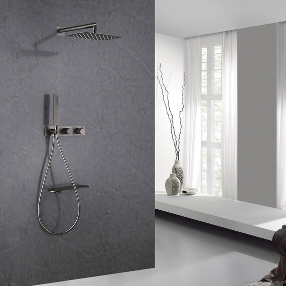 Душевая система для ванны с термостатом Abber Rund AF8750NG, никель - фото 2