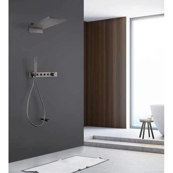 Душевая система для ванны с термостатом Abber Rund AF8753NG, никель - фото 2