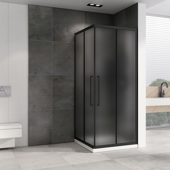 Душевое ограждение Abber Schwarzer Diamant 90x90 см AG02090BMH, чёрный/матовый - фото 2