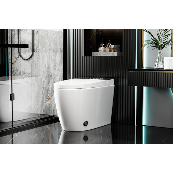 Унитаз-биде приставной электронный с импульсным смывом Abber Bequem AC1116S с крышкой микролифт - фото 11