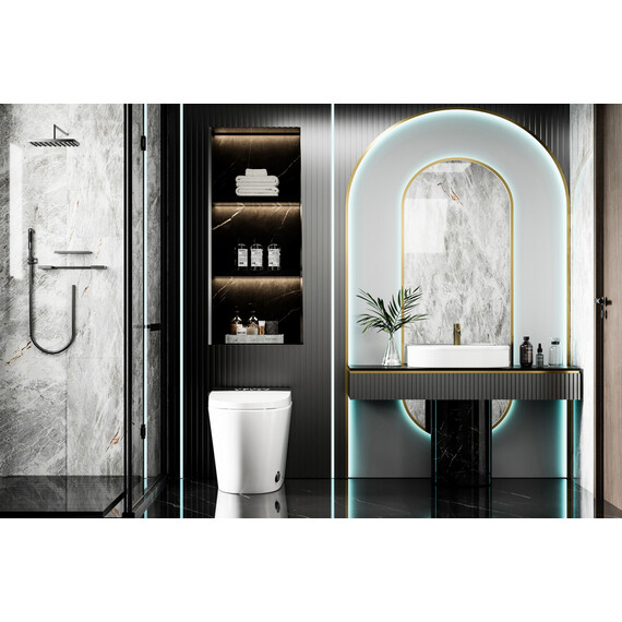 Унитаз-биде приставной электронный с импульсным смывом Abber Bequem AC1116S с крышкой микролифт - фото 12