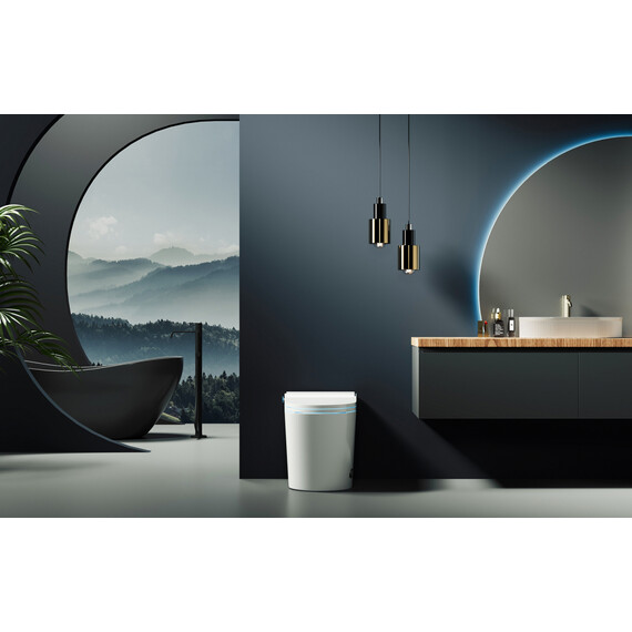 Унитаз-биде приставной электронный безободковый с импульсным смывом Abber Bequem AC1117S с крышкой микролифт - фото 11