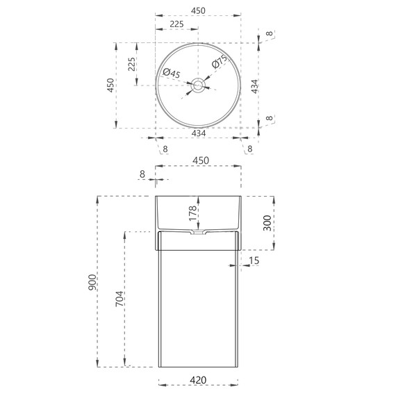 Раковина напольная прозрачная Abber Kristall 45 см AT2701Emerald, зеленый - фото 4