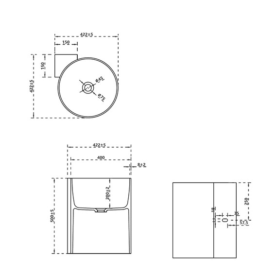 Раковина подвесная прозрачная Abber Kristall 42 см AT2705Emerald, зеленый - фото 5