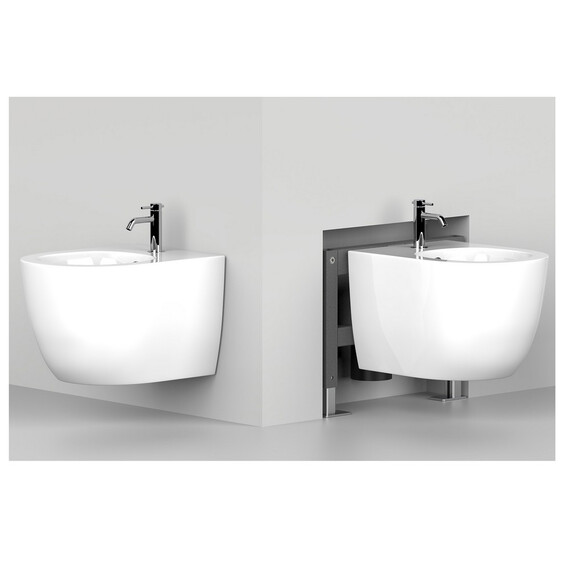 Биде подвесное Abber Rechteck AC1250MB, черный матовый - фото 8