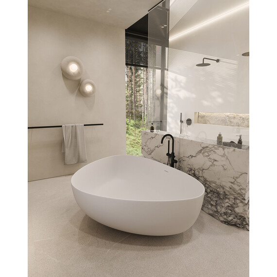 Ванна отдельностоящая Abber Stein 180x130 см AS9608, белый матовый - фото 9