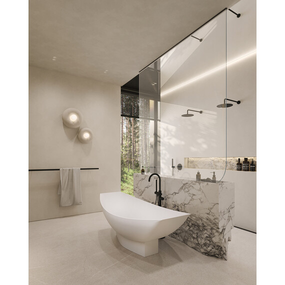 Ванна отдельностоящая Abber Stein 180x80 см AS9610, белый матовый - фото 10