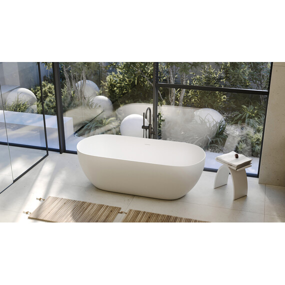 Ванна отдельностоящая Abber Stein 170x75 см AS9613-1.7, белый матовый, Размер - мм: 1700x750 - фото 9