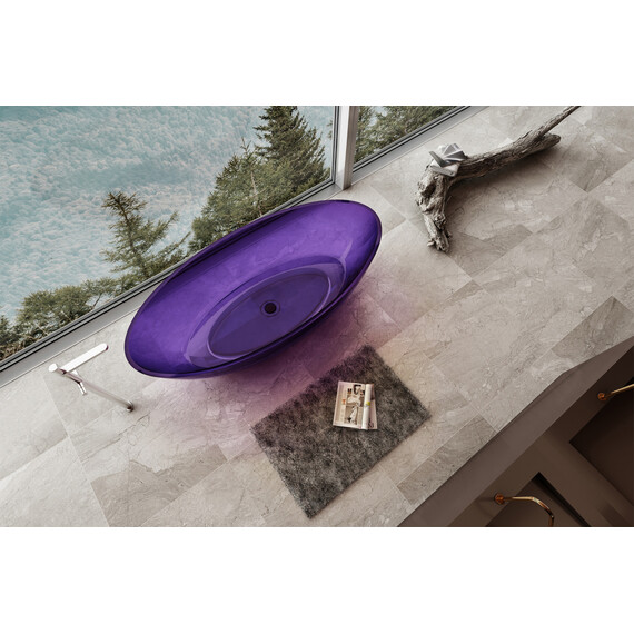 Ванна прозрачная Abber Kristall 180x85 см AT9702Amethyst, фиолетовый - фото 4