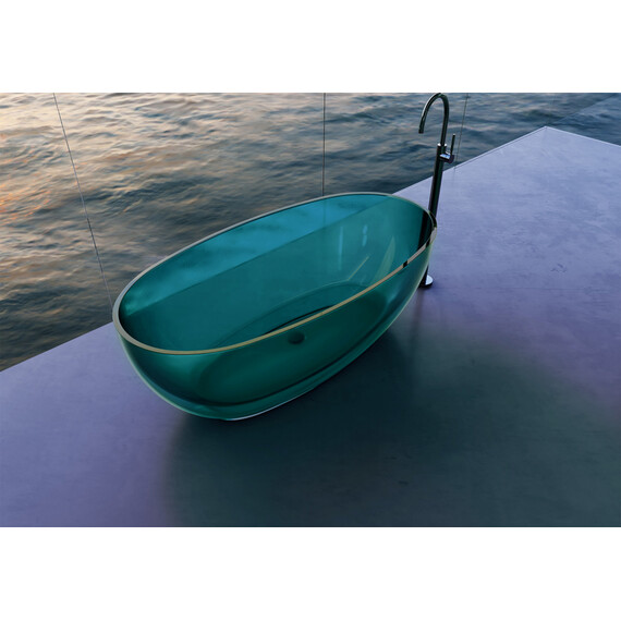 Ванна прозрачная Abber Kristall 170x75 см AT9703Aquamarin, бирюзовый - фото 4