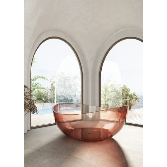 Ванна прозрачная Abber Kristall 150x150 см AT9705Koralle, розовый - фото 4