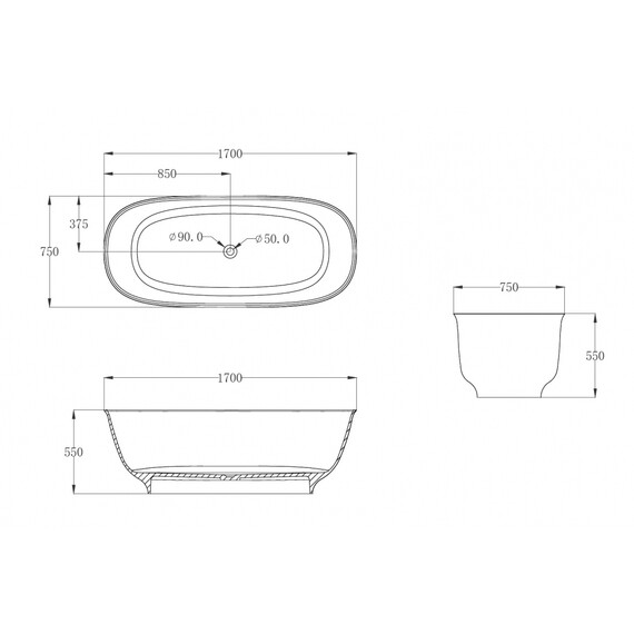 Ванна прозрачная Abber Kristall 170x75 см AT9707Emerald, зеленый - фото 5