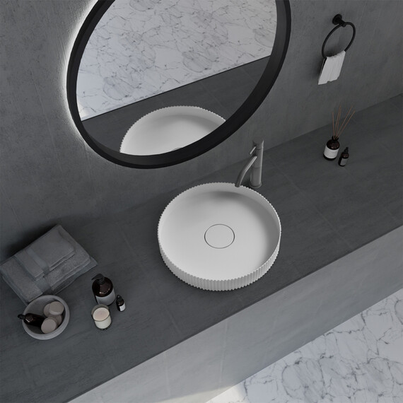 Раковина-чаша Abber Stein 40 см AS2604, белый матовый - фото 2