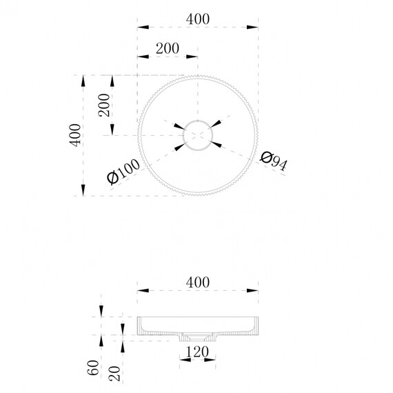 Раковина-чаша Abber Stein 40 см AS2604, белый матовый - фото 4